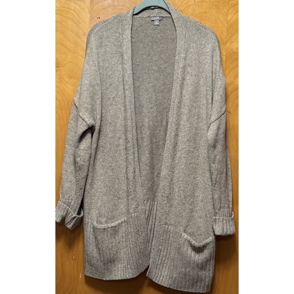 J Jill Womens Yak Hair Wool Open Front Knit Cardigan Sweater Beige M